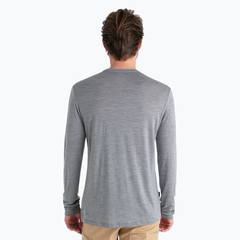 Longsleeve trekkingowy męski icebreaker Merino 125 Cool-Lite Sphere III Tee metro heather 3
