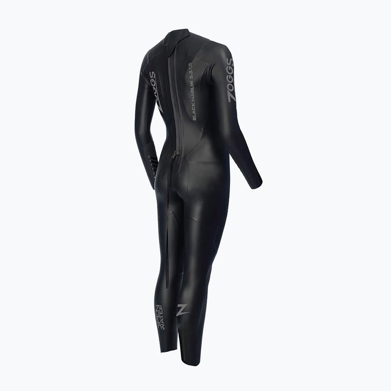 Pianka triathlonowa damska Zoggs Black Marlin Tri 5/3/1,5 mm black/silver 2