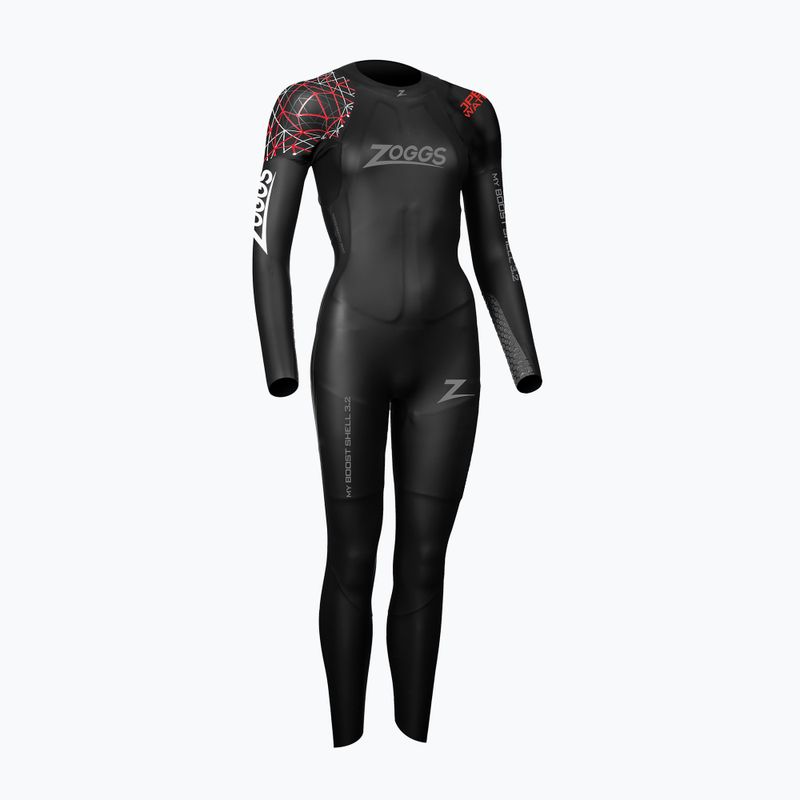 Pianka triathlonowa damska Zoggs Ow Myboost Shell Fs 3.2 mm black/red