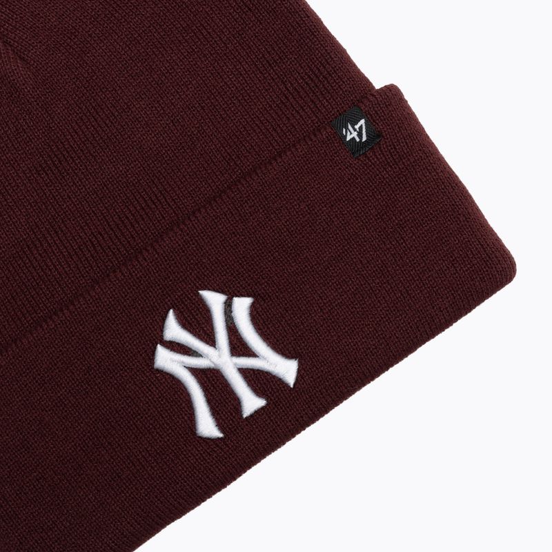Czapka zimowa 47 Brand MLB New York Yankees Haymaker dark maroon 3