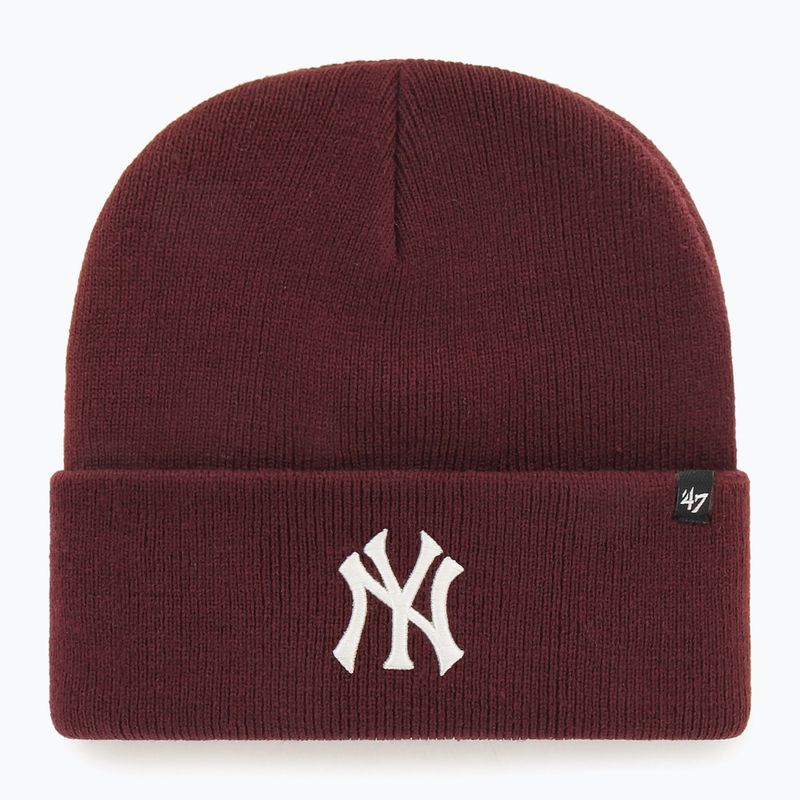 Czapka zimowa 47 Brand MLB New York Yankees Haymaker dark maroon