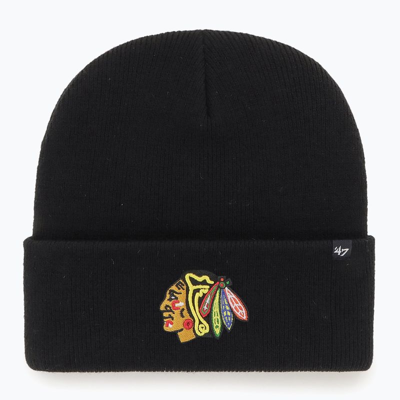 Czapka zimowa 47 Brand NHL Chicago Blackhawks Haymaker black