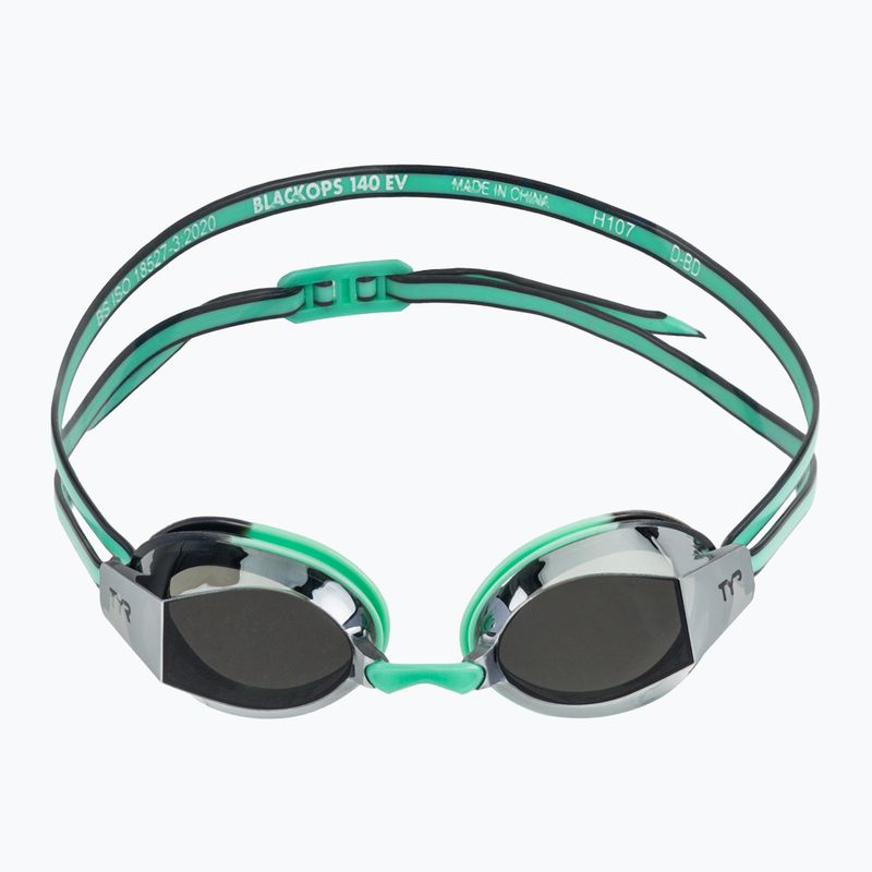 Okulary do pływania damskie TYR Blackops 140 Ev Racing Mirrored silver/ mint/ black 2