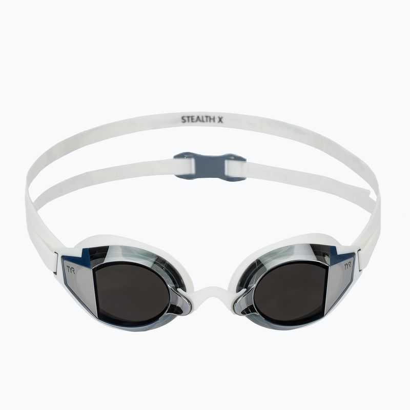 Okulary do pływania TYR Stealth-X Performance Mirrored silver/ white/ white 2