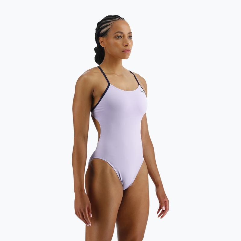 Strój pływacki jednoczęściowy damski TYR Durafast Elite Solid Cutoutfit lavender 5
