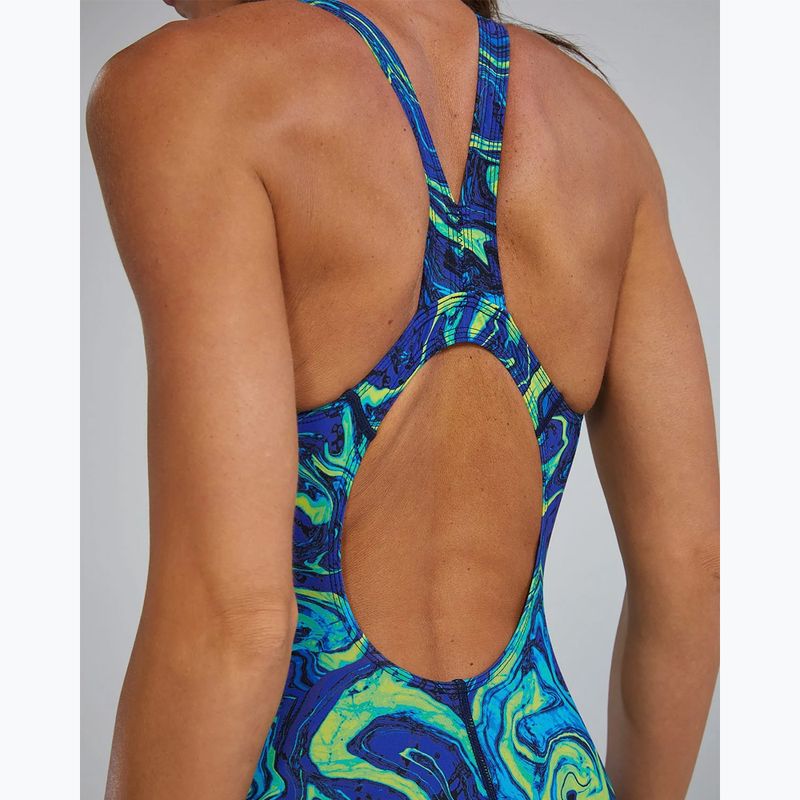 Strój pływacki jednoczęściowy damski TYR Thresher Open Back Hyperblitz blue/green 6