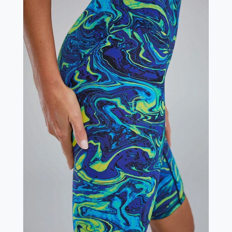 Strój pływacki jednoczęściowy damski TYR Thresher Open Back Hyperblitz blue/green 8