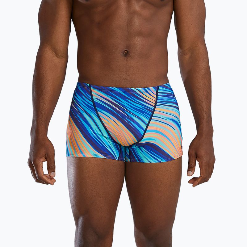 Bokserki pływackie męskie TYR Durafast Elite Riptidal Square Leg teal/orange