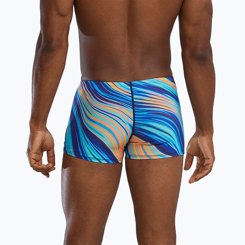 Bokserki pływackie męskie TYR Durafast Elite Riptidal Square Leg teal/orange 2