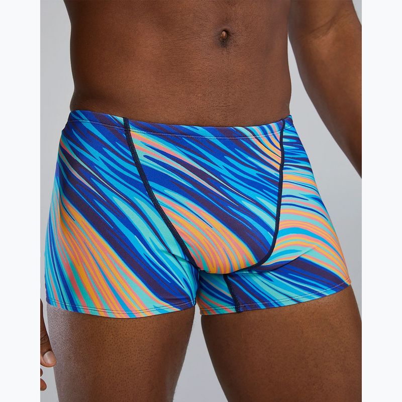Bokserki pływackie męskie TYR Durafast Elite Riptidal Square Leg teal/orange 5