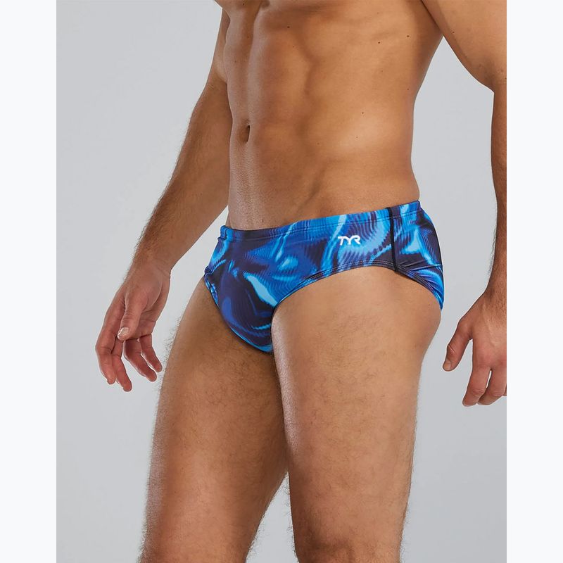 Slipy do pływania męskie TYR Durafast Elite Waveform Brief blue 4