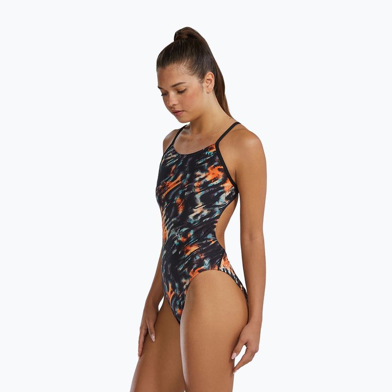 Strój pływacki jednoczęściowy damski Tyr Durafast Elite Validus Cutoutfit orange/aqua/black 3