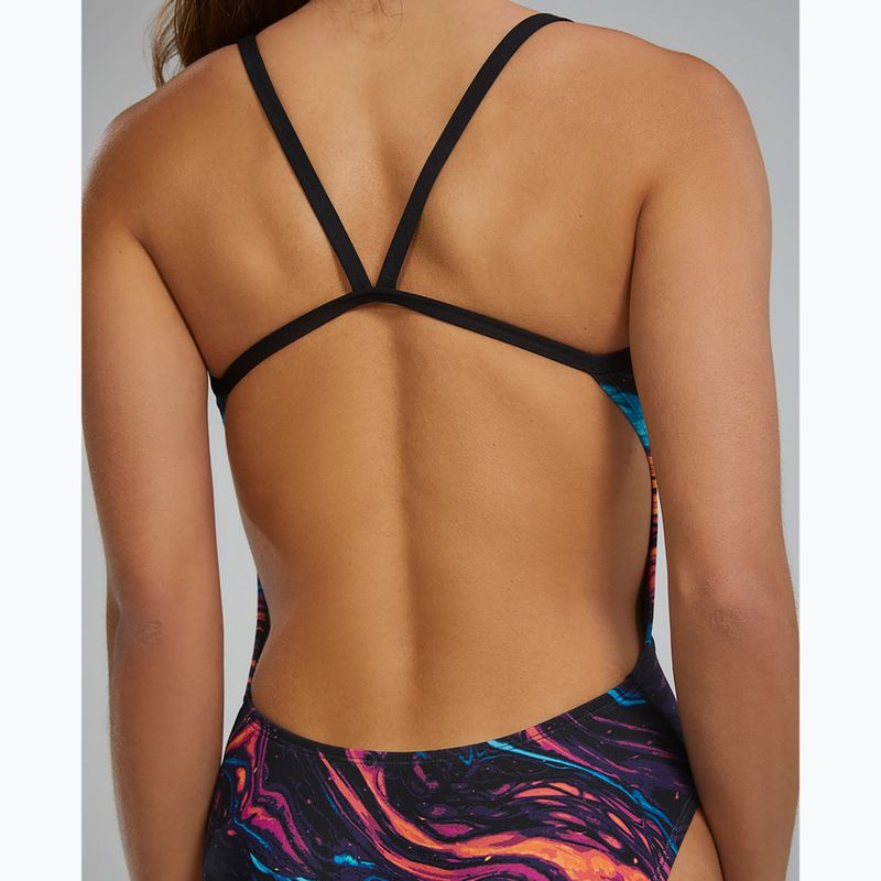 Strój pływacki jednoczęściowy damski Tyr Durafast Elite Magmata Cutoutfit gold/multi/rainbow 6