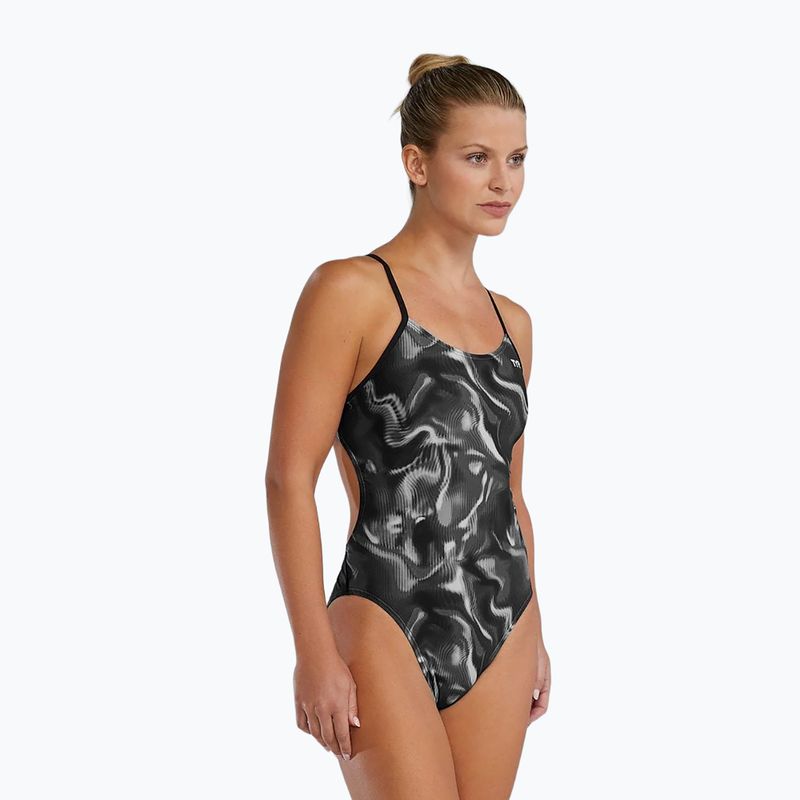 Strój pływacki jednoczęściowy damski TYR Durafast Elite Waveform Cutoutfit titanium 6