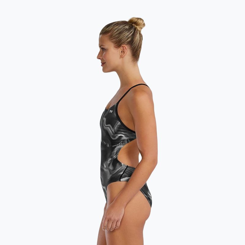 Strój pływacki jednoczęściowy damski TYR Durafast Elite Waveform Cutoutfit titanium 7