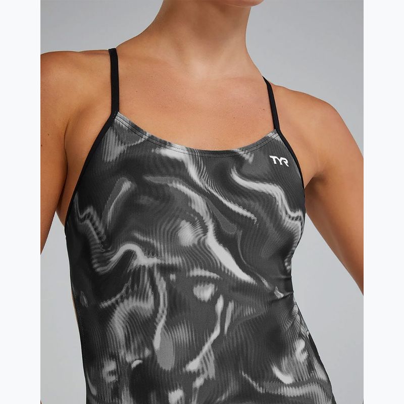 Strój pływacki jednoczęściowy damski TYR Durafast Elite Waveform Cutoutfit titanium 8