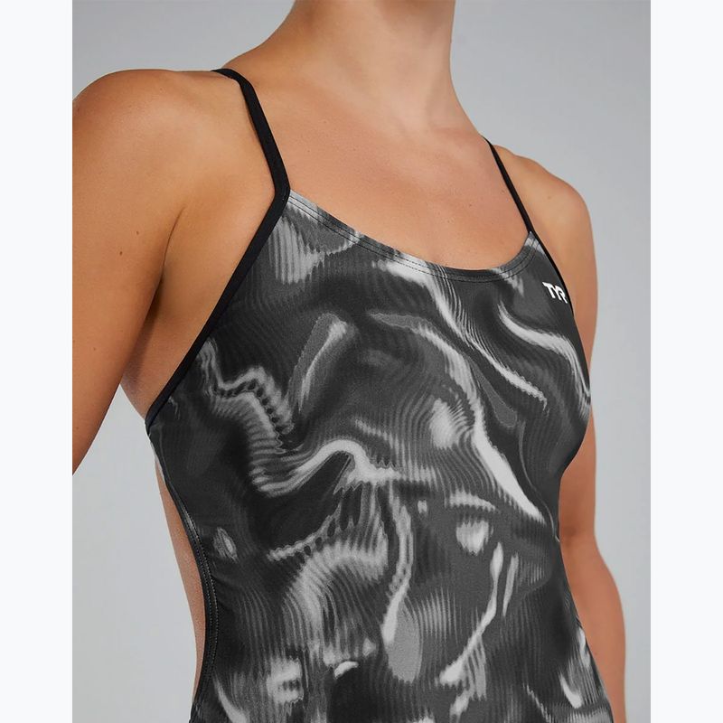 Strój pływacki jednoczęściowy damski TYR Durafast Elite Waveform Cutoutfit titanium 9