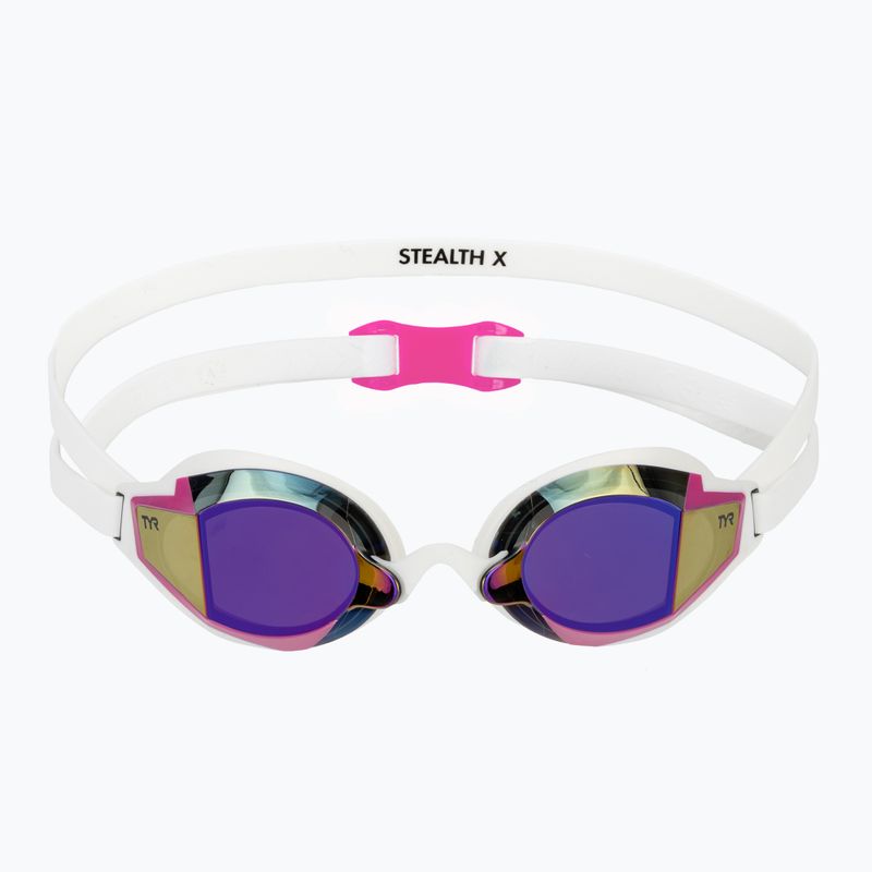 Okulary do pływania TYR Stealth-X Performance Mirrored pink/white 2
