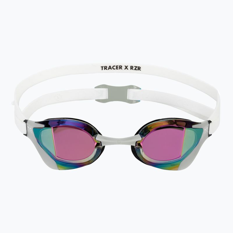 Okulary do pływania TYR Tracer-X RZR Mirrored white/grey 2