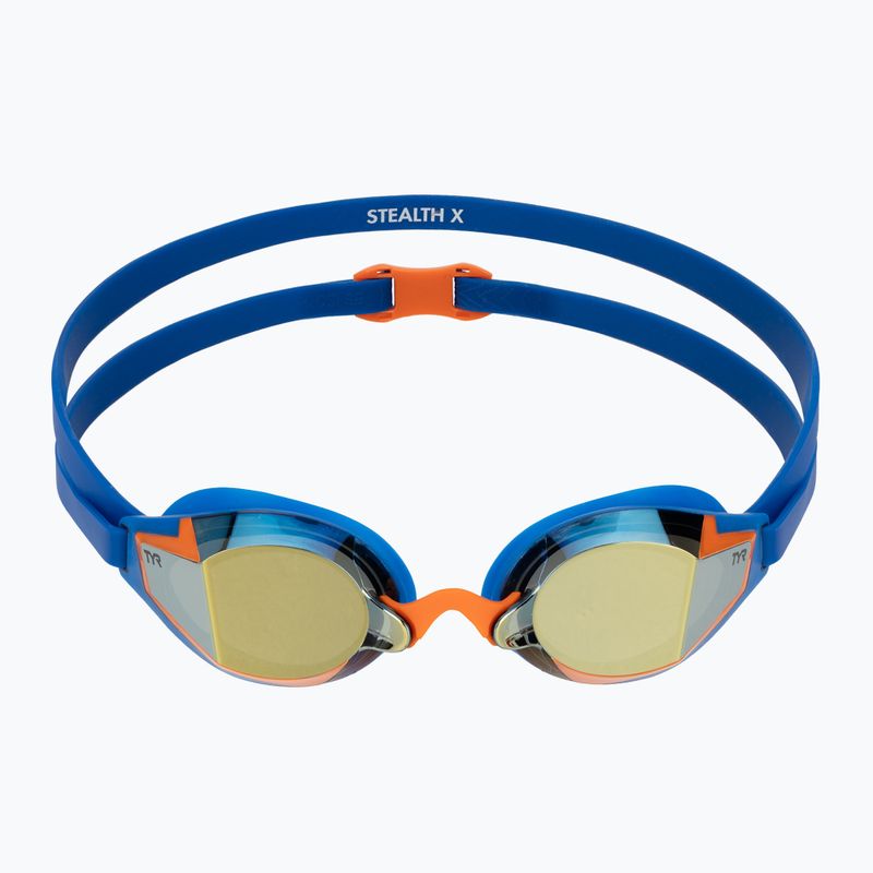 Okulary do pływania TYR Stealth-X Performance Mirrored navy/gold 2