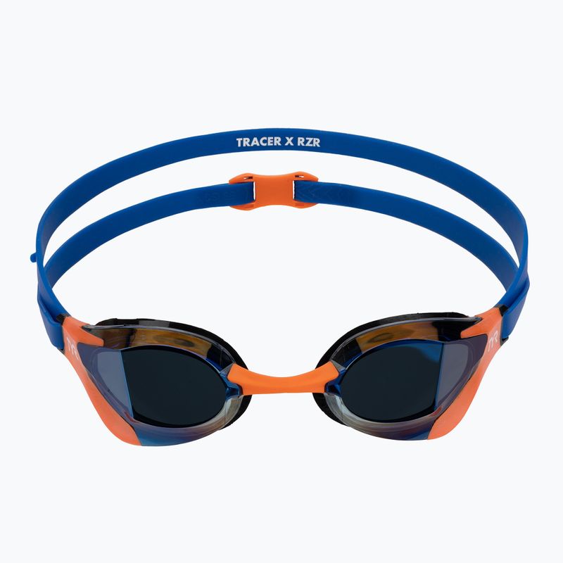 Okulary do pływania TYR Tracer-X RZR Mirrored blue/orange 2