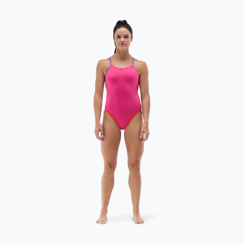 Strój pływacki jednoczęściowy damski Tyr Multistrap Cutoutfit Durafast Elite pink/multi 2