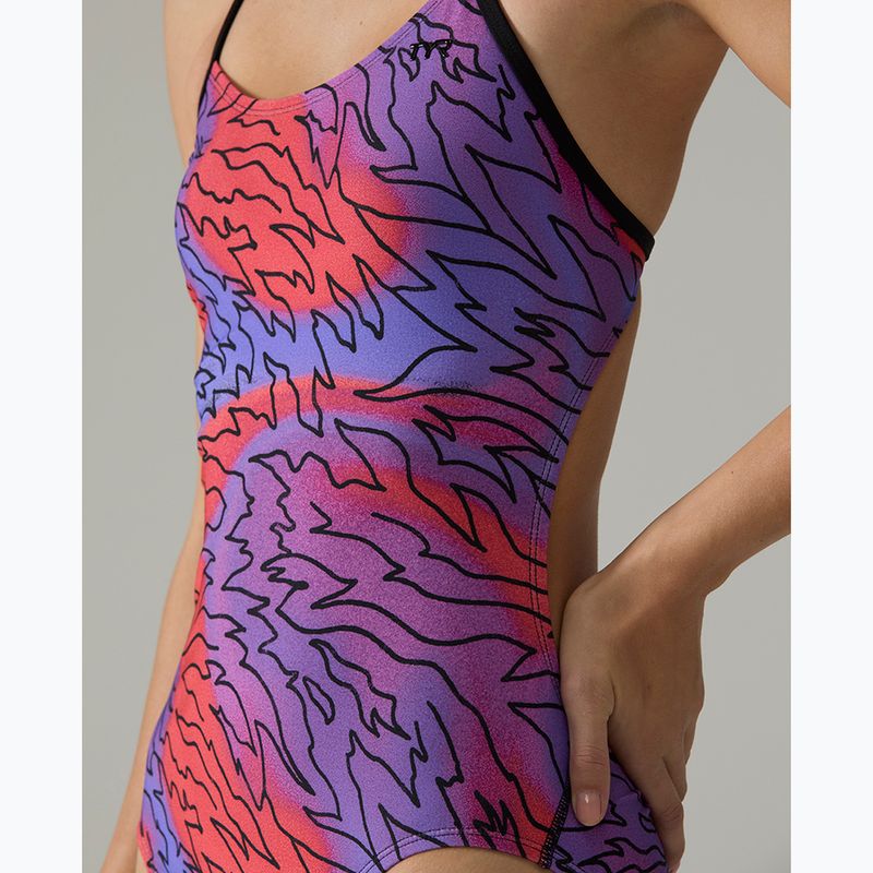Strój pływacki jednoczęściowy damski Tyr Cutoutfit Hodori orange/purple 6