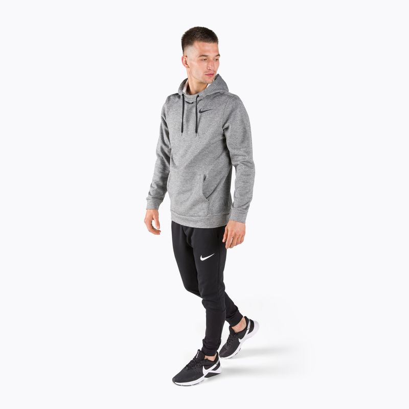 Bluza męska Nike Therma Hoodie dark grey heather/black 2
