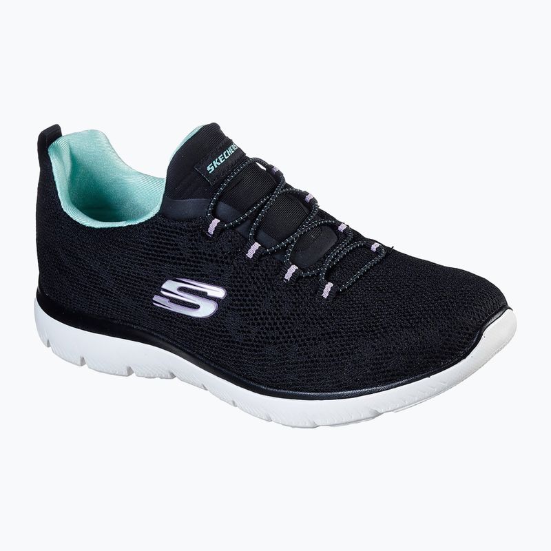 Buty damskie SKECHERS Summits Leopard Spot black/aqua 7