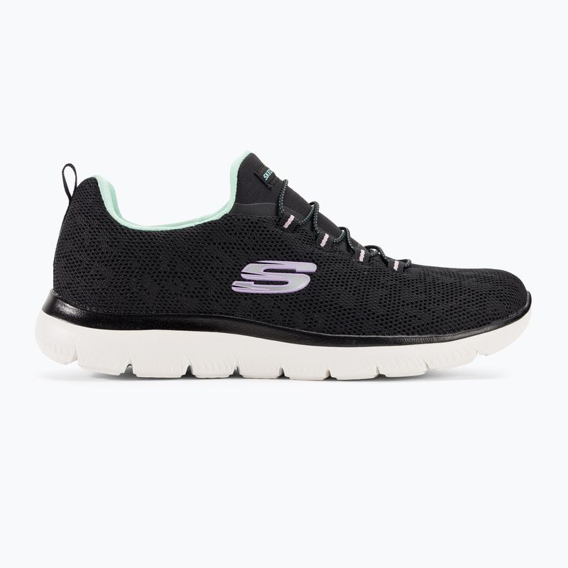 Buty damskie SKECHERS Summits Leopard Spot black/aqua 2