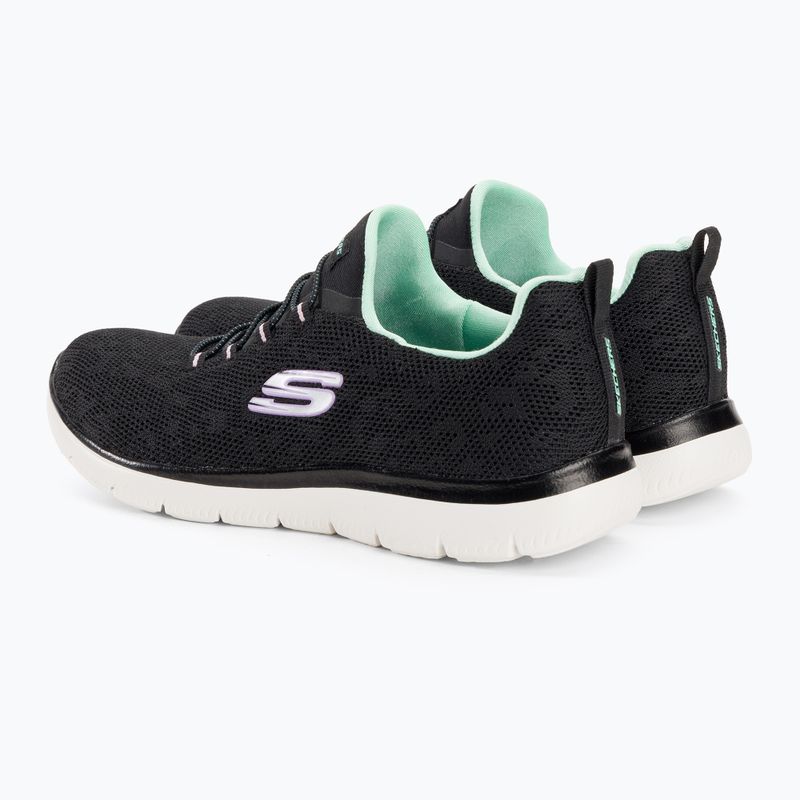 Buty damskie SKECHERS Summits Leopard Spot black/aqua 3