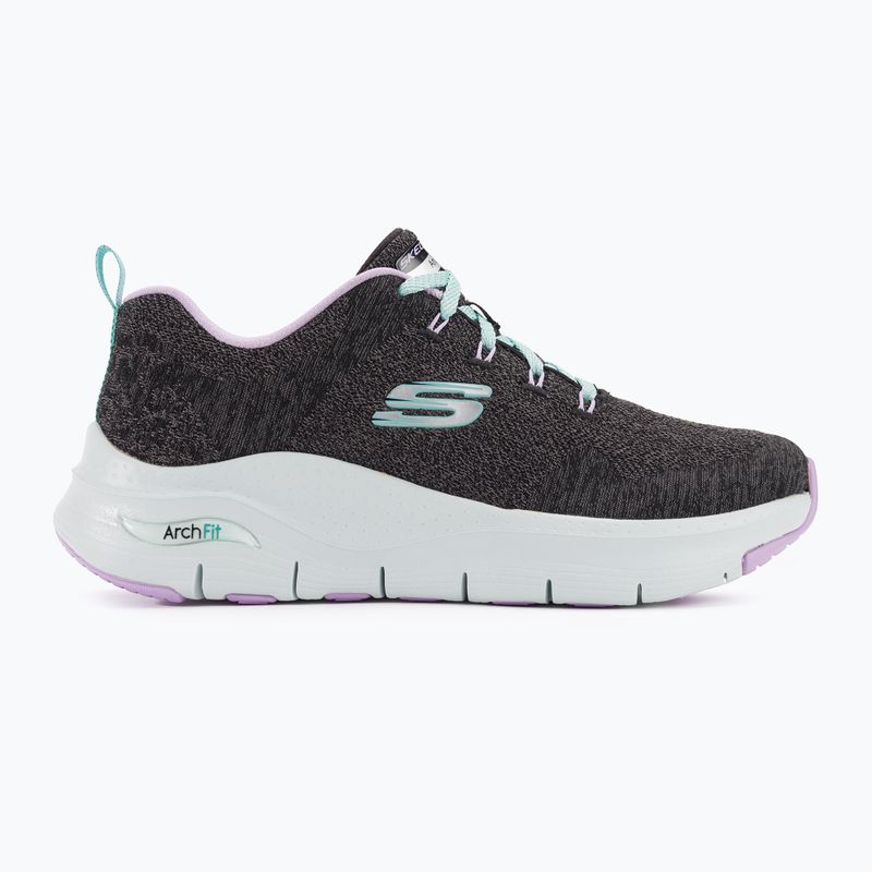 Buty damskie SKECHERS Arch Fit Comfy Wave black/lavender 2