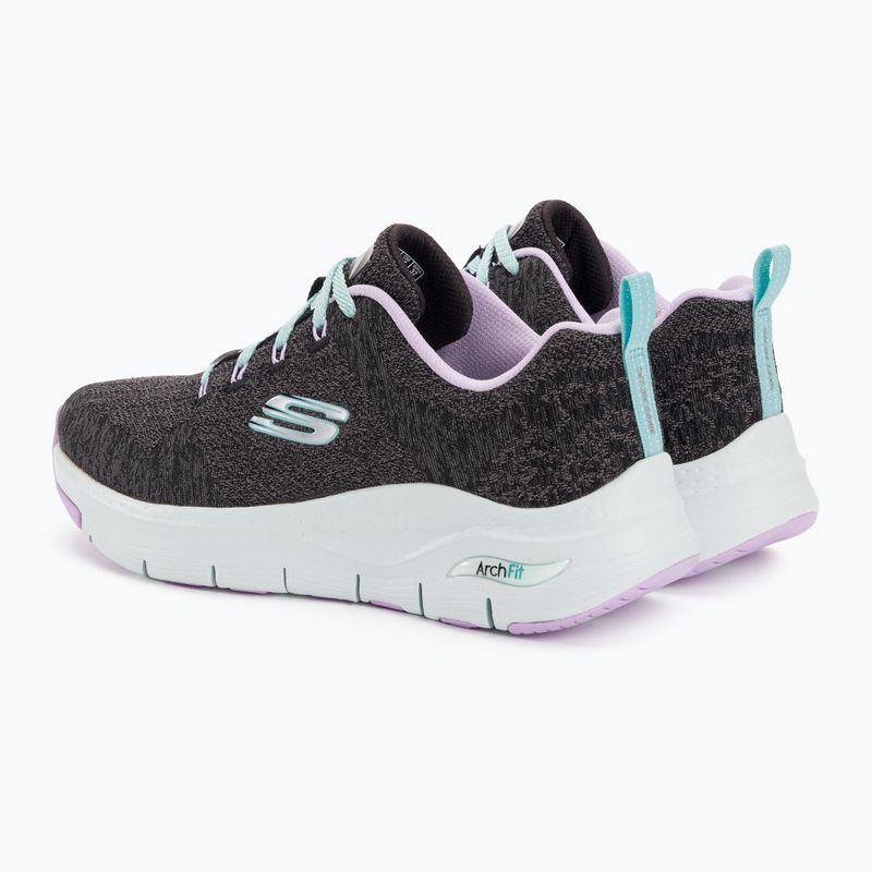 Buty damskie SKECHERS Arch Fit Comfy Wave black/lavender 3
