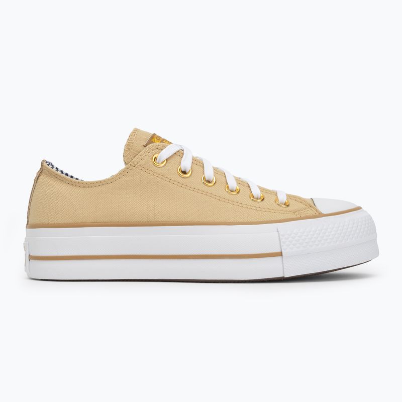 Trampki damskie Converse Chuck Taylor All Star Lift Platform Herringbone Stripe utility sunflower/trek tan 2