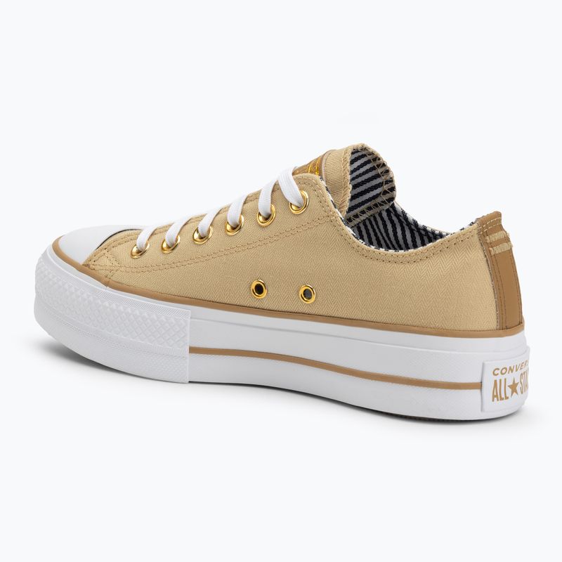 Trampki damskie Converse Chuck Taylor All Star Lift Platform Herringbone Stripe utility sunflower/trek tan 3