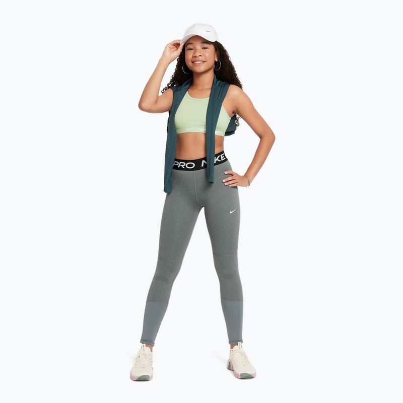 Legginsy dziecięce Nike Pro Dri-FIT carbon heather/white 2