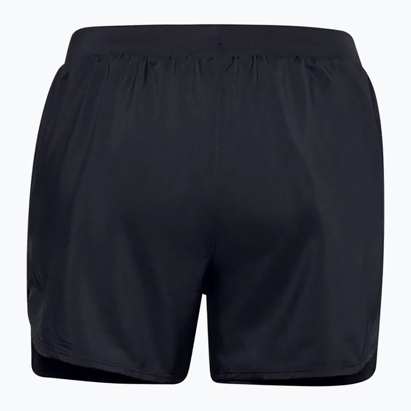 Spodenki do biegania damskie Under Armour Fly By 2.0 2N1 black/black/reflective 2