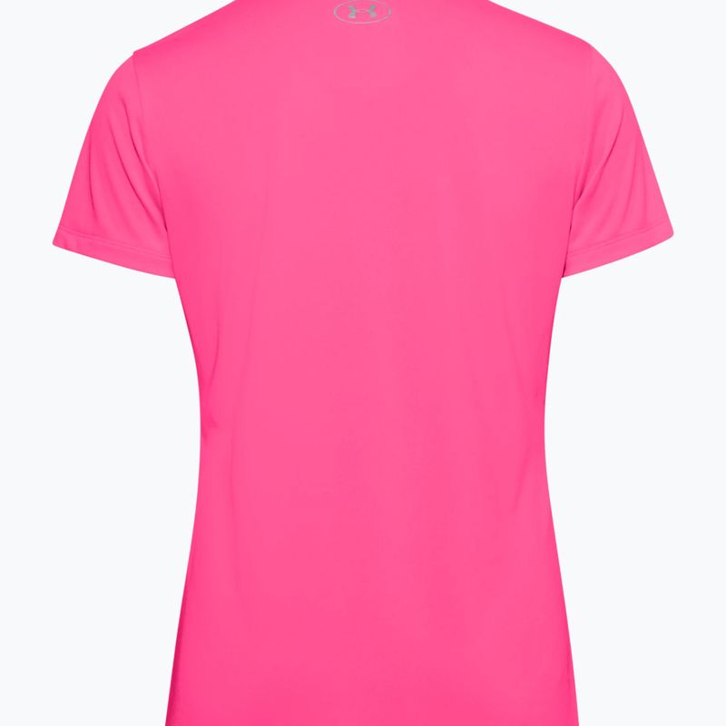 Koszulka treningowa damska Under Armour Tech SSV - Solid cerise/metallic silver 2