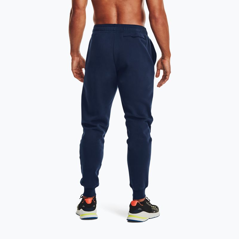 Spodnie męskie Under Armour Rival Fleece Joggers navy blue 3