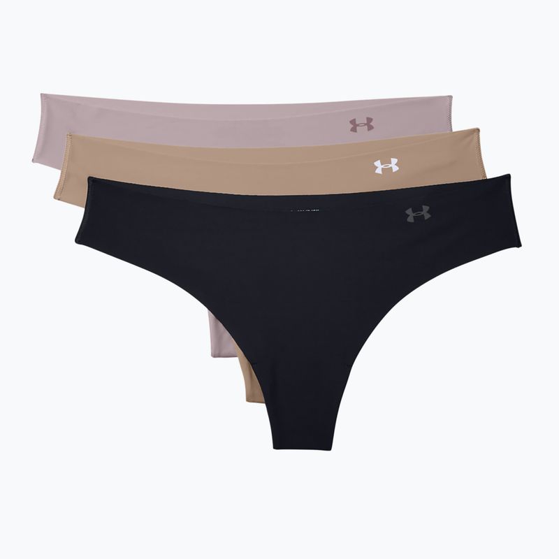 Stringi damskie Under Armour Pure Stretch Thong 3 pary black/beige/graphite