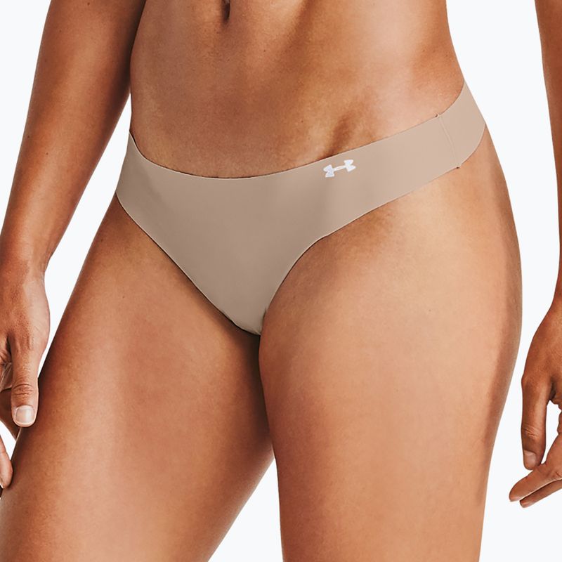 Stringi damskie Under Armour Pure Stretch Thong 3 pary black/beige/graphite 2
