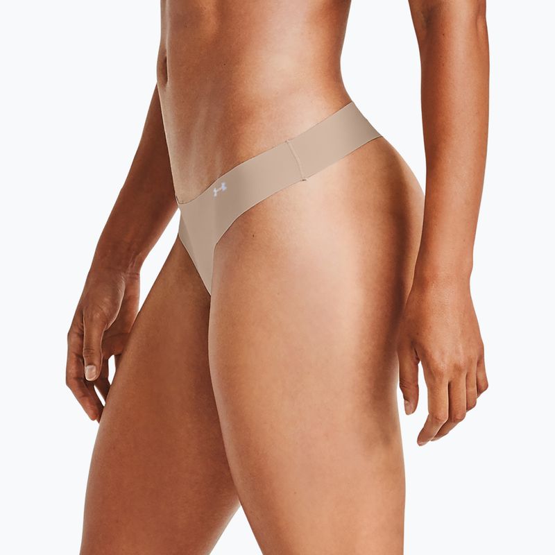 Stringi damskie Under Armour Pure Stretch Thong 3 pary black/beige/graphite 3