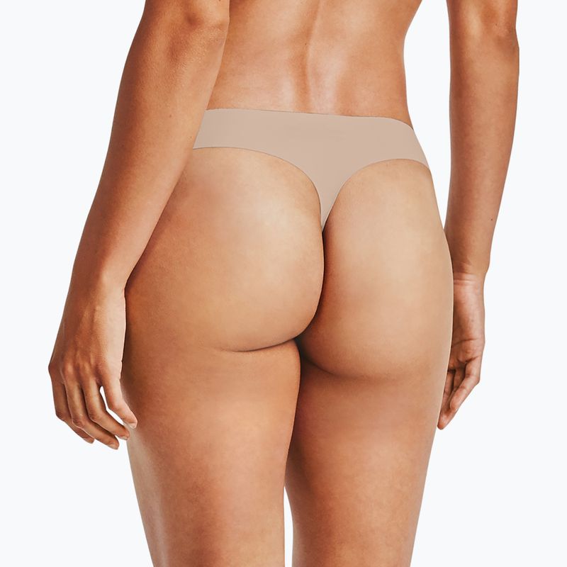 Stringi damskie Under Armour Pure Stretch Thong 3 pary black/beige/graphite 4