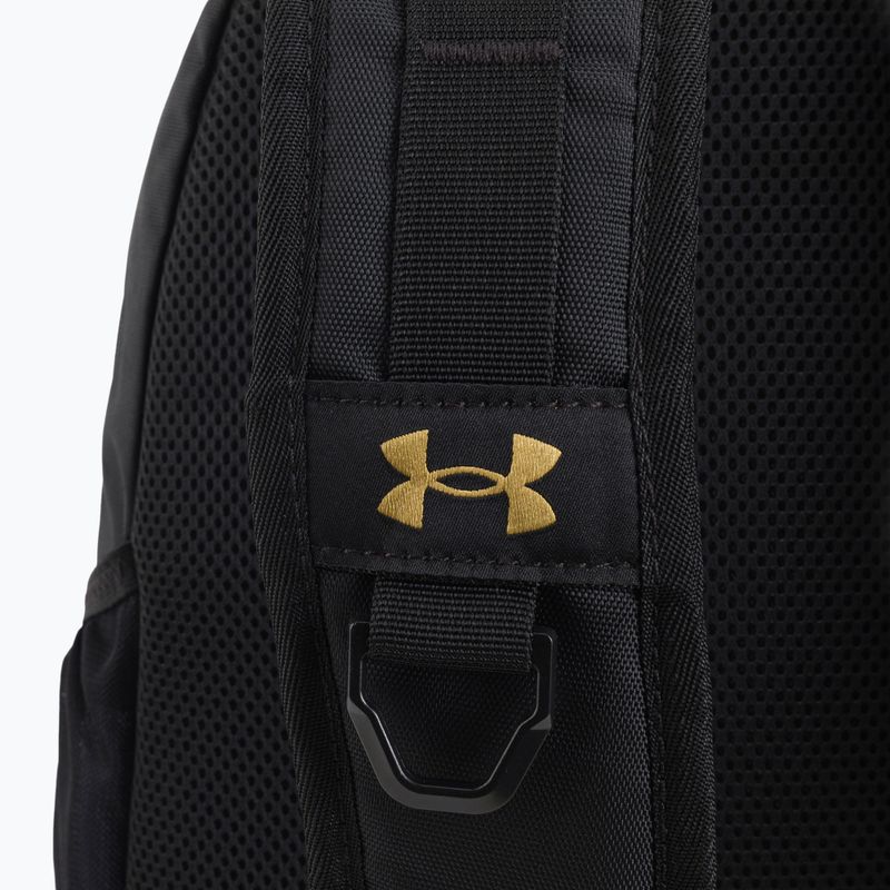 Plecak miejski Under Armour Hustle 5.0 29 l black/black medium heather/metalic gold luster 5