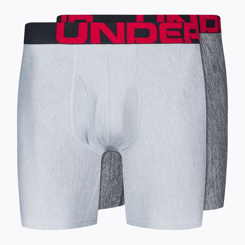 Bokserki męskie Under Armour UA Tech 6 In 2 pary mod gray light heather/jet gray light heather