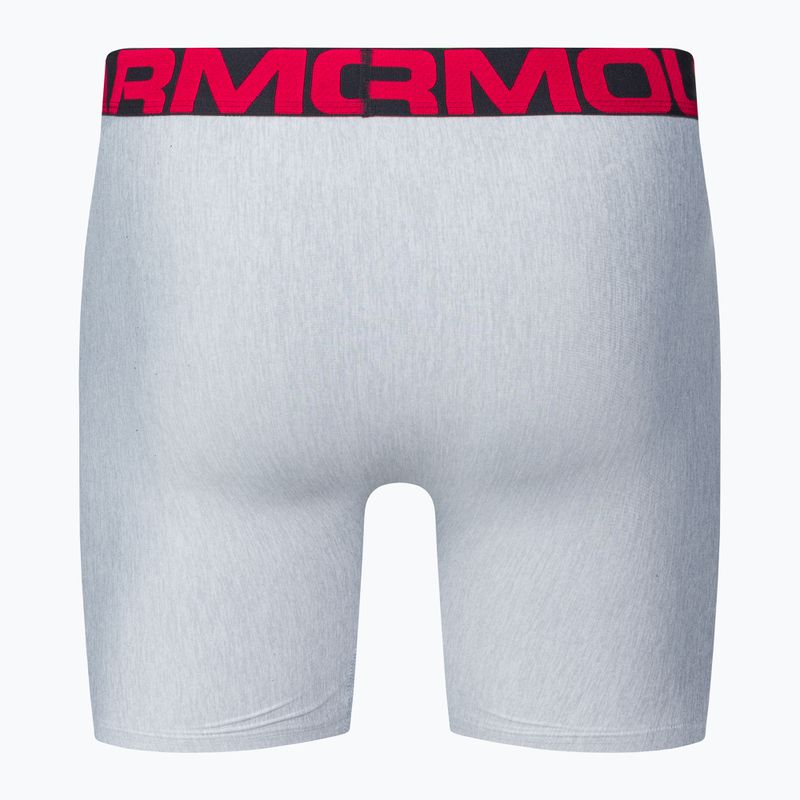 Bokserki męskie Under Armour UA Tech 6 In 2 pary mod gray light heather/jet gray light heather 3
