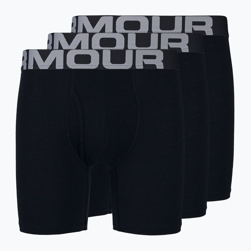 Bokserki męskie Under Armour Charged Cotton 6 In 3 pary black/black/black