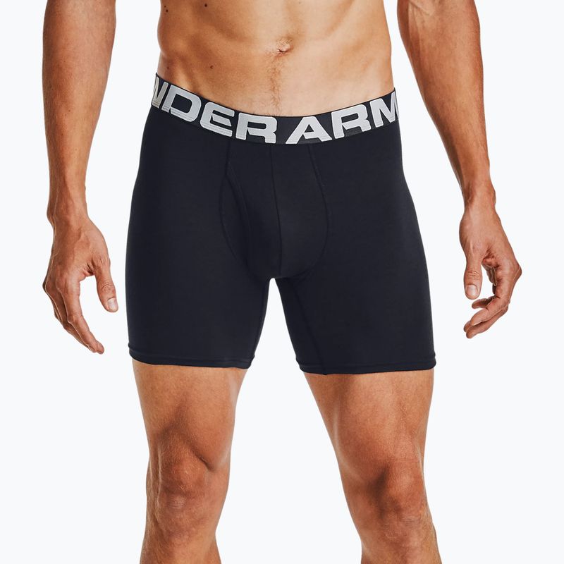 Bokserki męskie Under Armour Charged Cotton 6 In 3 pary black/black/black 5