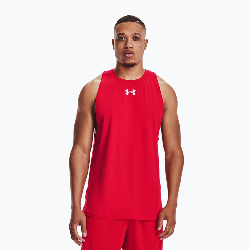 Koszulka koszykarska męska Under Armour Baseline Cotton Tank red/white/white