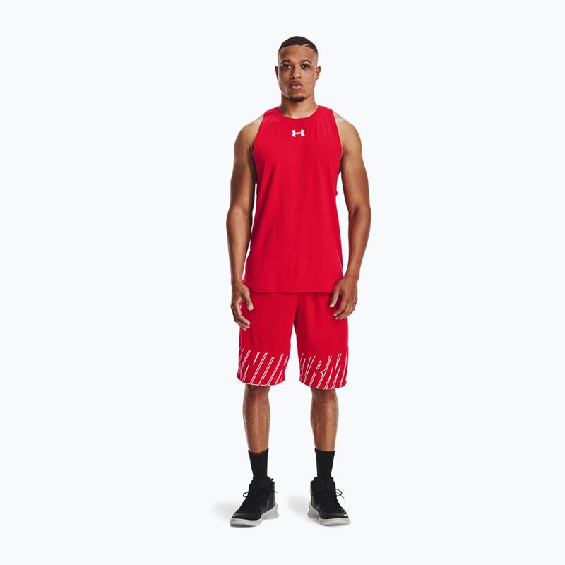 Koszulka koszykarska męska Under Armour Baseline Cotton Tank red/white/white 2